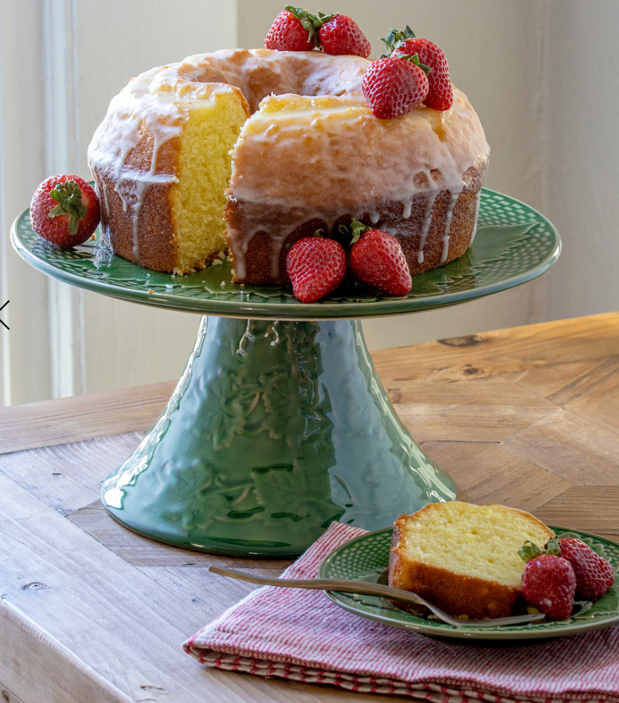 Green Glazed Cake Stand