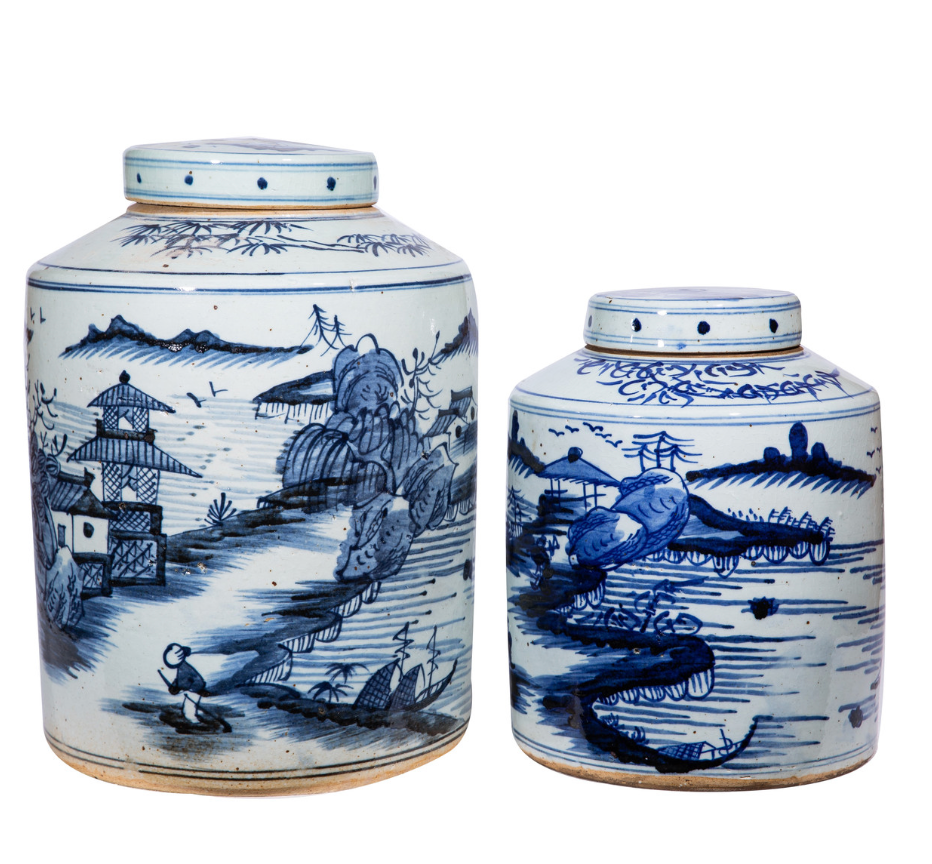 Dynasty Tea Jar Landscape Motif