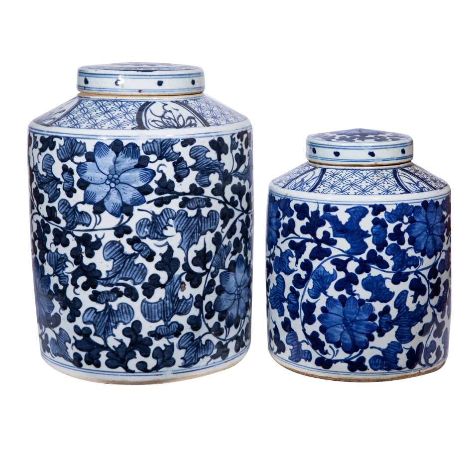 Dynasty Tea Jar Twist Vine Motif