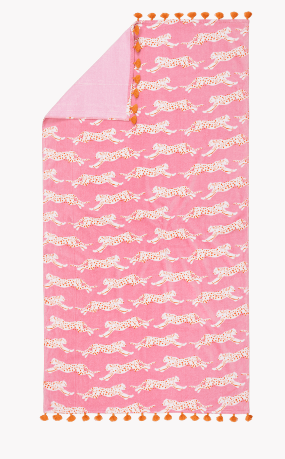 Leaping Leopard Beach Towels