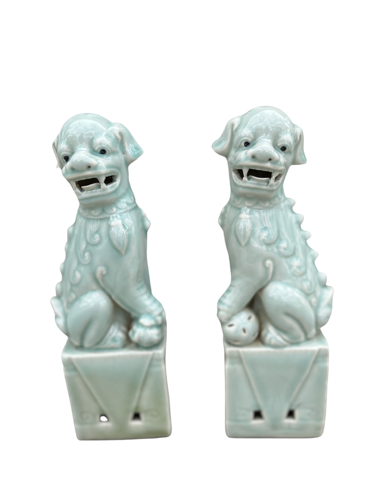 Celadon Foo Dogs, set of 2
