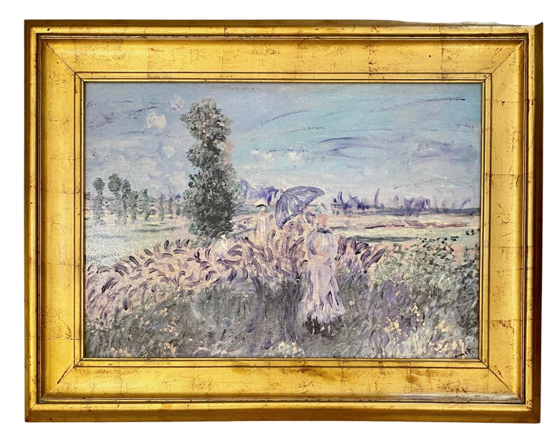 Woman With Parasol in Field of Purple