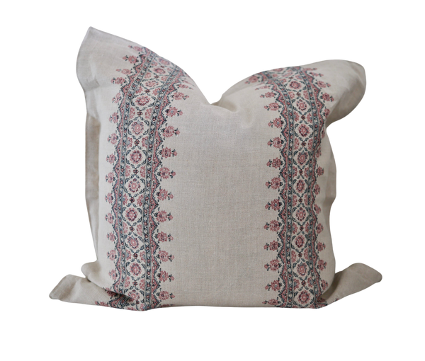 Raspberry Stripe Print Pillow Cover