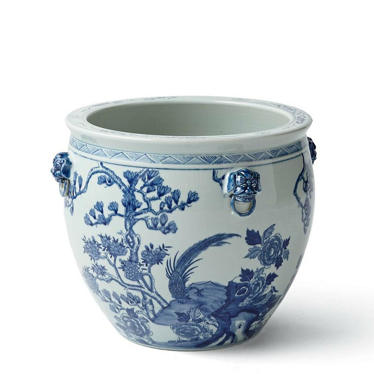 Pheasant Planter Lion Handle Planter