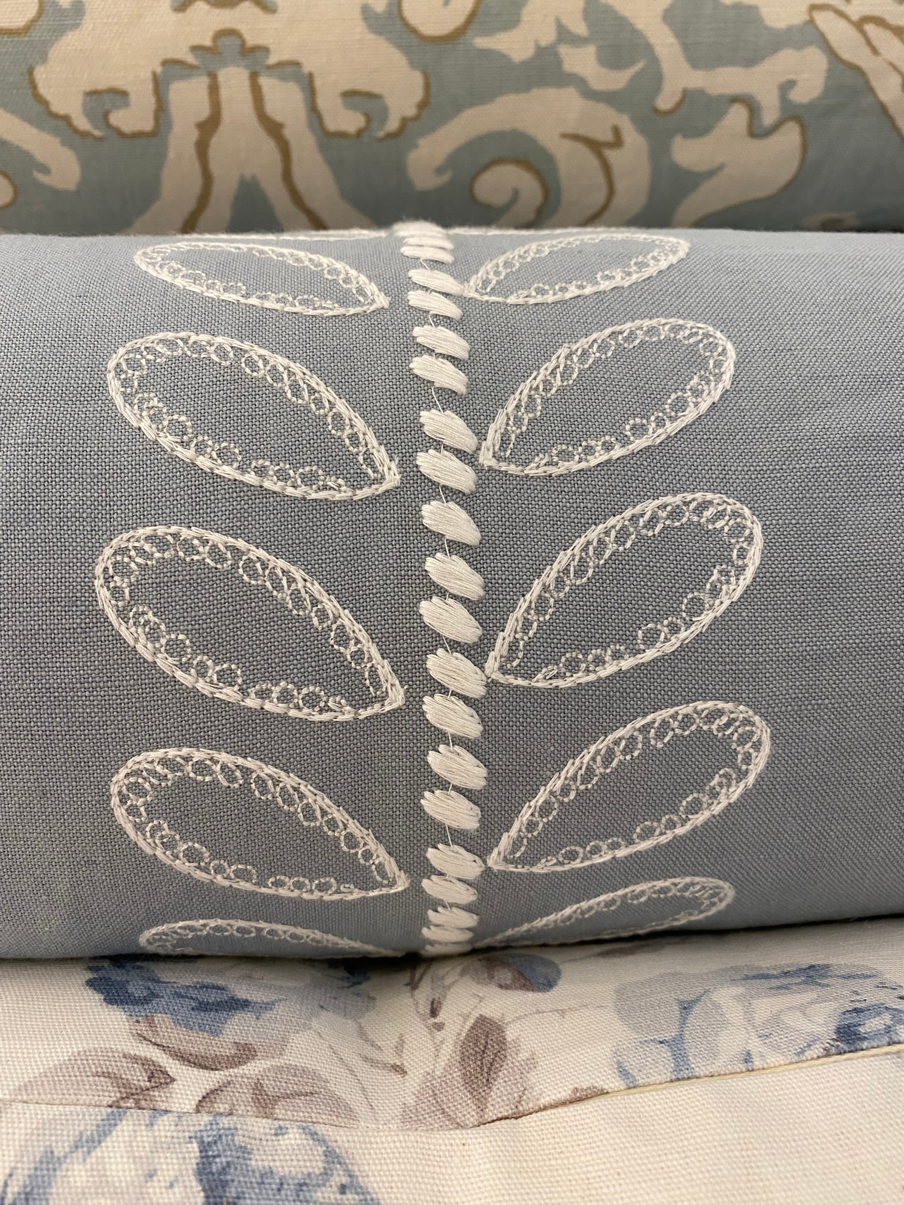 Camille Embroidery Schumacher Bedding Bolster Pillow