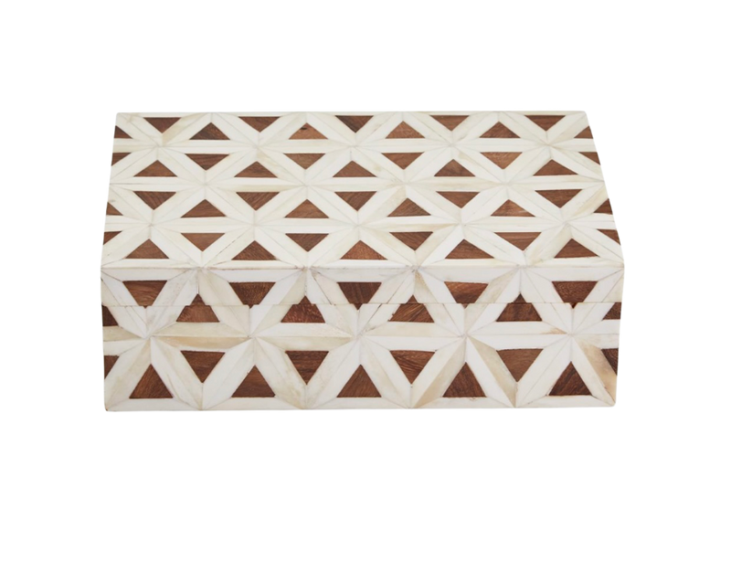 Triangle Patterned Bone Covered Box