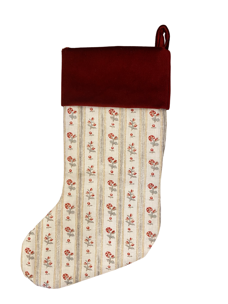 Schumacher Fabric Christmas Stockings, assorted styles