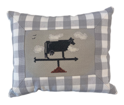 Cow Cross Stitch Pillow