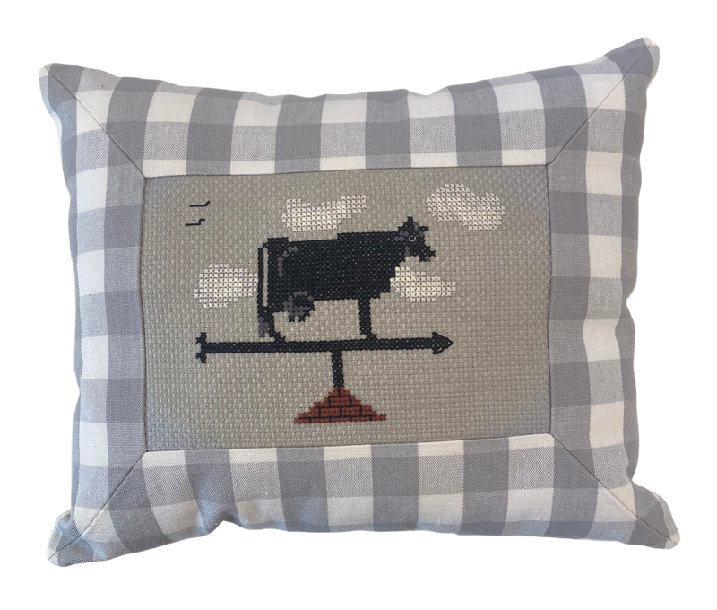 Cow Cross Stitch Pillow