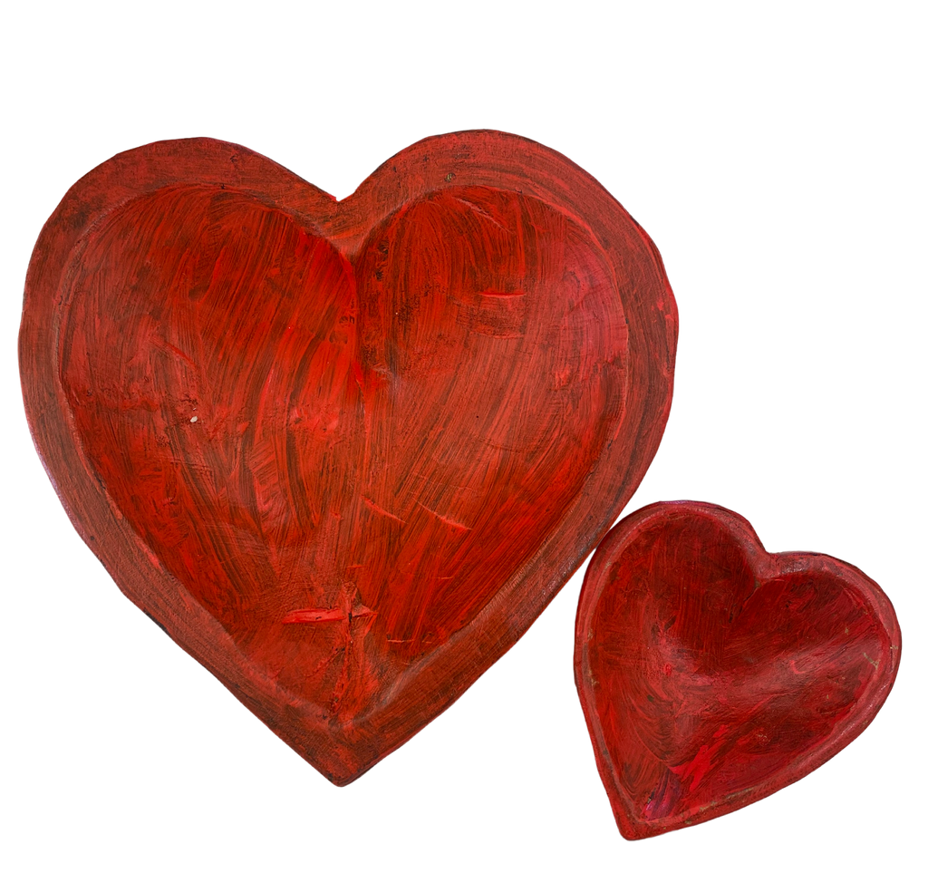 Hand Carved Heart Bowls