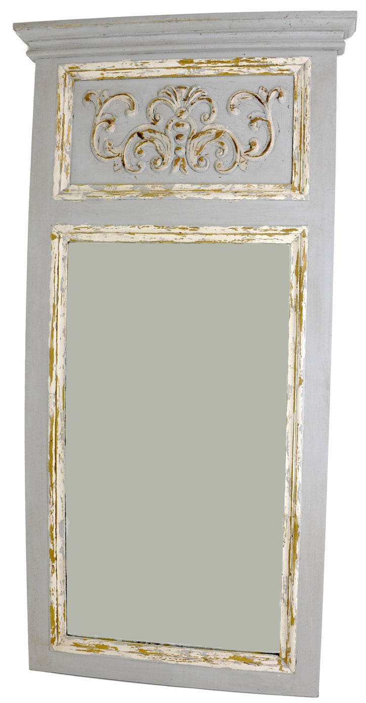Trumeau Wall Mirror in Blue and Gray